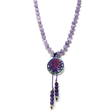 Load image into Gallery viewer, Lavender Amethyst Mala Necklace