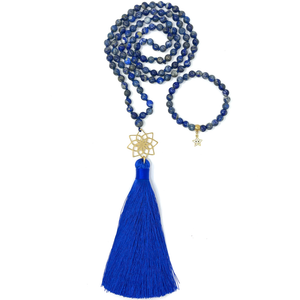 Natural Lapis Lazuli Mala Necklace