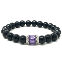 Load image into Gallery viewer, Set black onyx &amp; purple agate