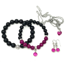 Load image into Gallery viewer, Purple Sugilite &amp; Black Onyx Jewelry set