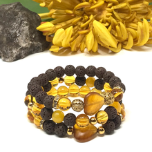 Load image into Gallery viewer, Citrine &amp; Brown Lava Set