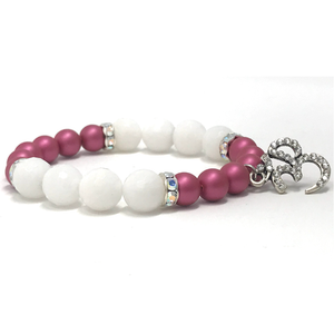 White Jade & Swarovski Pearls Jewelry set